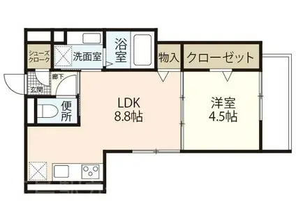 Jブルー翠II(1LDK/3階)の間取り写真