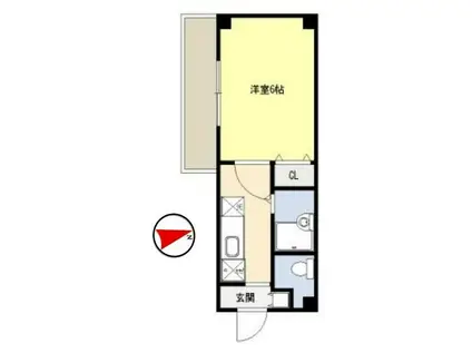 ポルトボヌール(1K/3階)の間取り写真