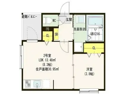 CITYWALK金山(1LDK/3階)の間取り写真