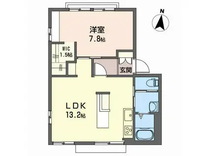 プリヴァートハイツC(1LDK/1階)の間取り写真