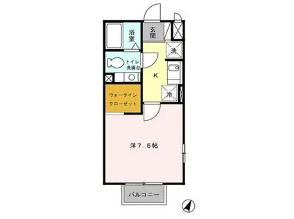 フローラ(1K/2階)の間取り写真