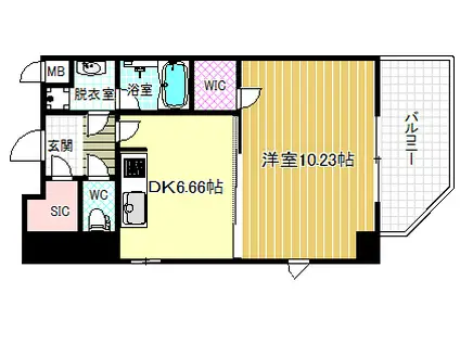 アーデン西天満(1DK/9階)の間取り写真