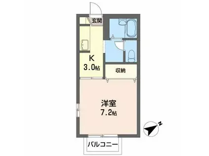 ディアス八桜II(1K/2階)の間取り写真