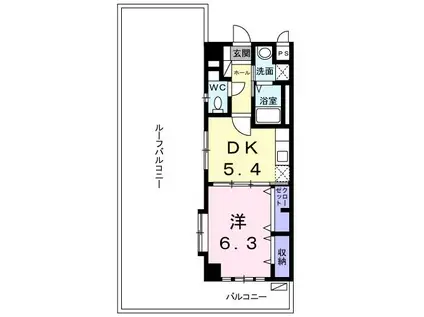 スカイオーシャンフェリス(1DK/7階)の間取り写真