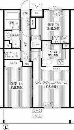 ステラメゾン下北沢(2LDK/4階)の間取り写真