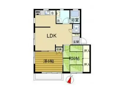 クレールII(2LDK/1階)の間取り写真