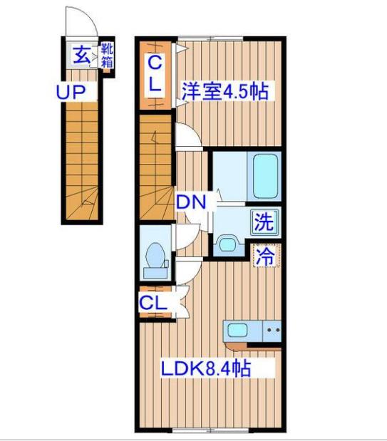 NORI(1LDK/2階)の間取り写真