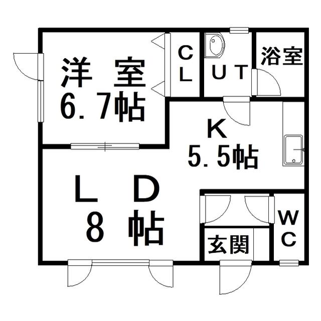 メゾンパルフェイム(1LDK/2階)の間取り写真