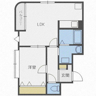 フレッシュリーヴス(1LDK/2階)の間取り写真