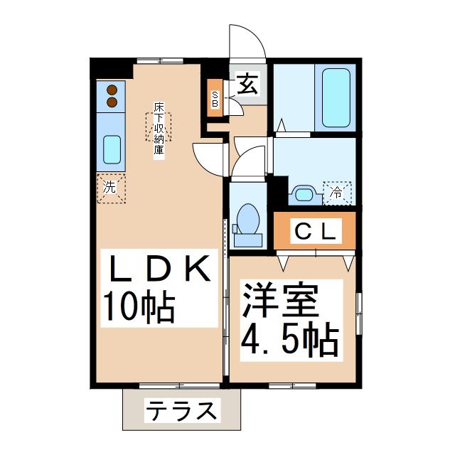 セジュールサティ(1LDK/1階)の間取り写真