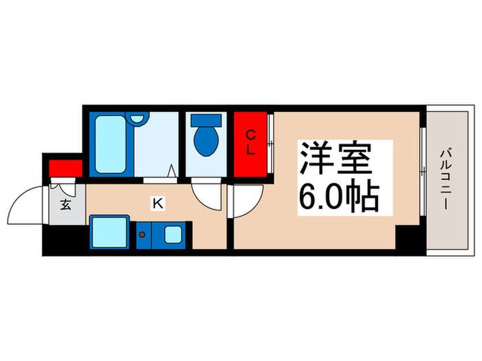 AD浦安(1K/3階)の間取り写真