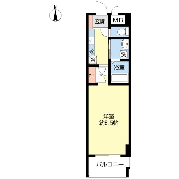 チェルキオ長居(1K/3階)の間取り写真