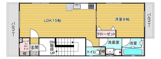 貸マンション 品川区大井3丁目カシマンションシナガワクオオイサンチョ(1LDK/4階)の間取り写真