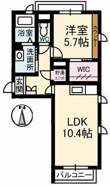 アトリエールAS(1LDK/2階)の間取り写真