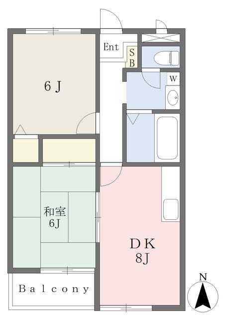 マンション昭栄(2DK/3階)の間取り写真