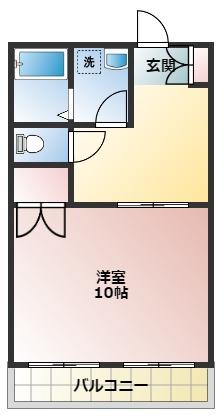 みどり第一(1K/2階)の間取り写真