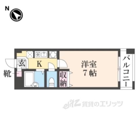 グラフィーネ草津野路(1K/2階)の間取り写真