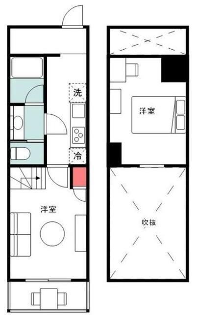 板橋マンション(2K/3階)の間取り写真