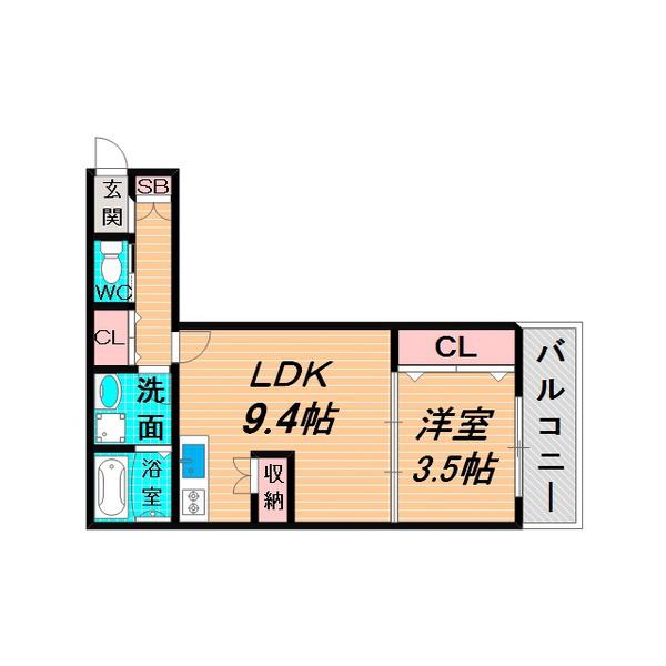 ALTAIR今福 (1LDK/2階)の間取り写真