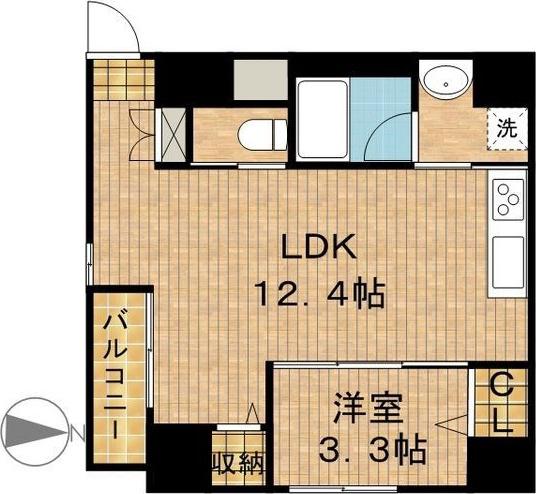 HONNMACHI BOX24(1LDK/3階)の間取り写真