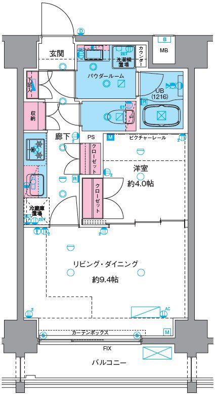 GENOVIA浅草VISKYGARDEN(1LDK/2階)の間取り写真