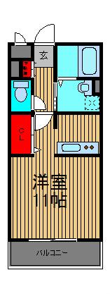 コンフォール(ワンルーム/2階)の間取り写真