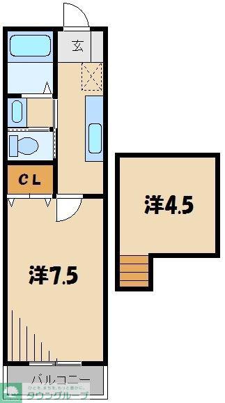 クレセントハイツTOKYUIII(1K/1階)の間取り写真