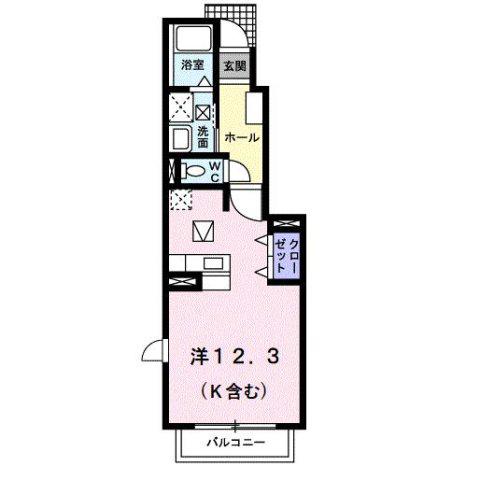 ブルーメ(ワンルーム/1階)の間取り写真