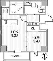 LIGHTHOUSE中馬込(1LDK/4階)の間取り写真