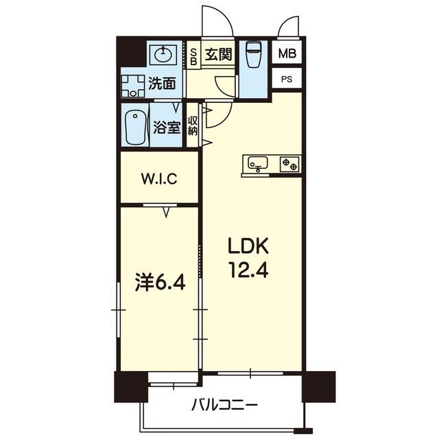 グランジュールII(1LDK/6階)の間取り写真