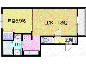 エフステージ大和(1LDK/1階)の間取り写真