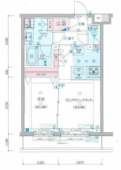 GENOVIA墨田八広SKYGARDEN(1LDK/3階)の間取り写真