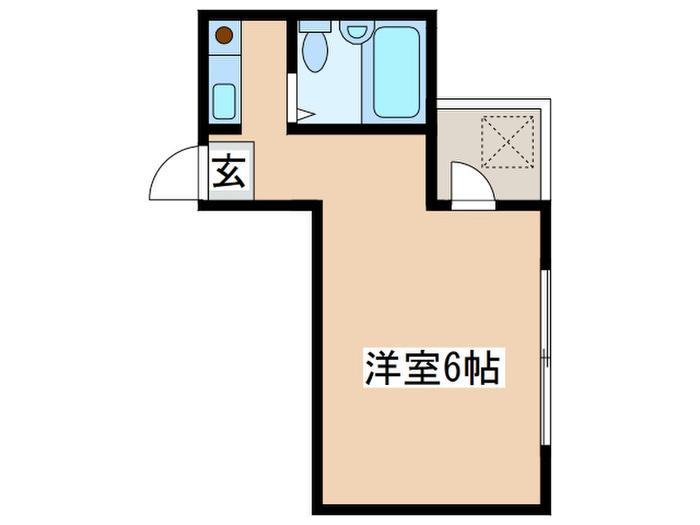 カイビル(ワンルーム/2階)の間取り写真