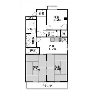 サクセス米本(3DK/2階)の間取り写真