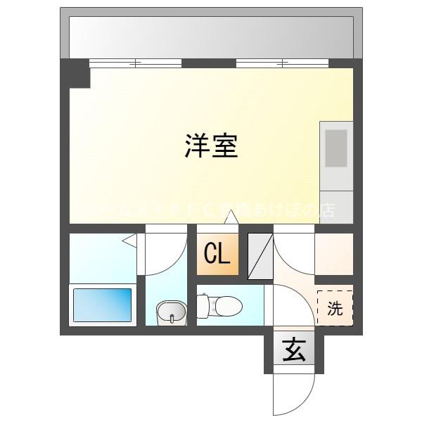 ライフ21(ワンルーム/5階)の間取り写真