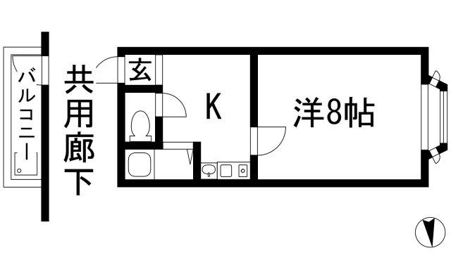 オーナーズ鉢塚(1K/5階)の間取り写真