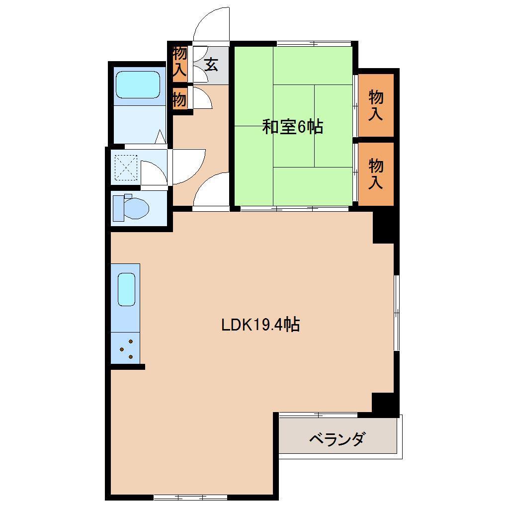 ヒルハウス(1LDK/3階)の間取り写真
