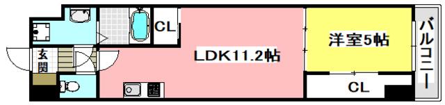 ビエラコート岸部中(1LDK/3階)の間取り写真