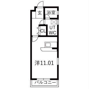 NEST黒川(1K/1階)の間取り写真