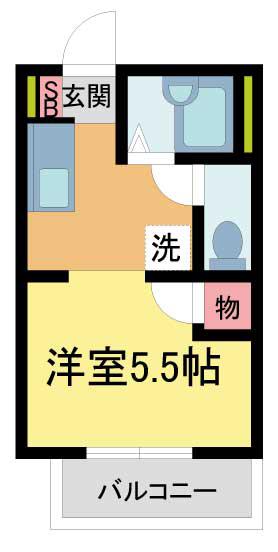 ソレイユ綾羽(1K/1階)の間取り写真