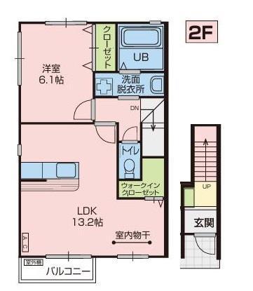 グリーンヒルズ大堤A棟(1LDK/2階)の間取り写真