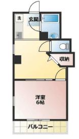 マンション牧野(1LDK/1階)の間取り写真