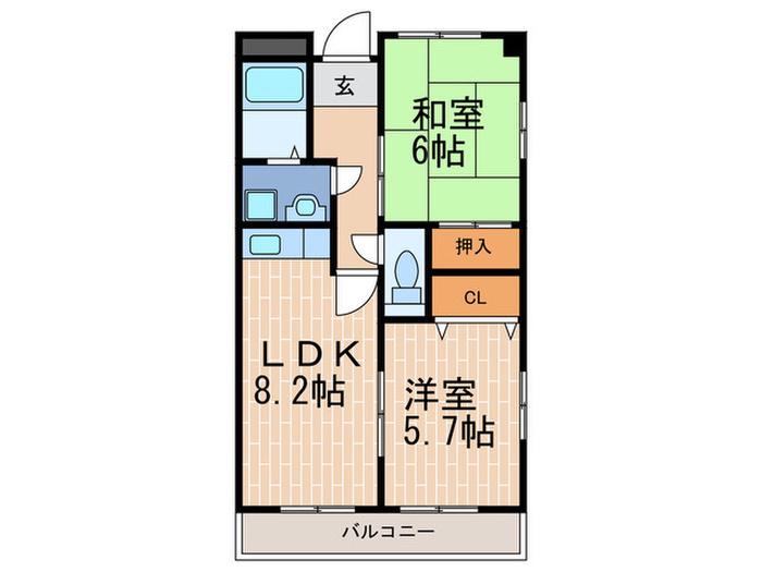 エタニティ千両(2LDK/4階)の間取り写真