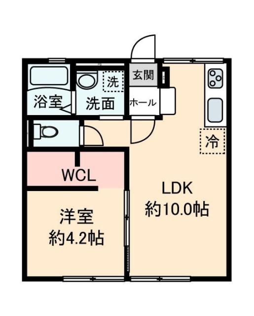 シティハイム さくら八番館(1LDK/1階)の間取り写真