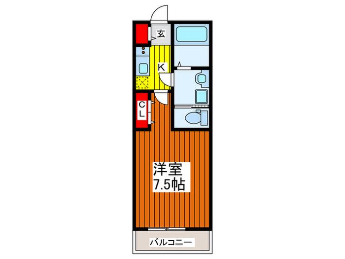 ベルアルブル(1K/2階)の間取り写真