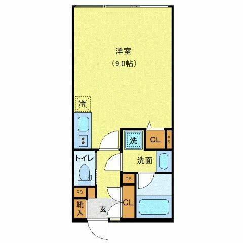 LEGALAND西新宿ANNEX(ワンルーム/1階)の間取り写真