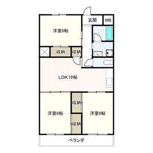 グランド三栄(3LDK/7階)の間取り写真