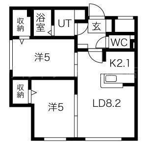 カサ・デル・フィオーレ(2LDK/4階)の間取り写真