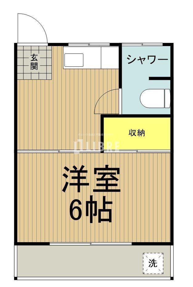 第一落合荘(1K/1階)の間取り写真