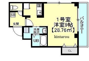 ソレイユ津田沼(1K/2階)の間取り写真